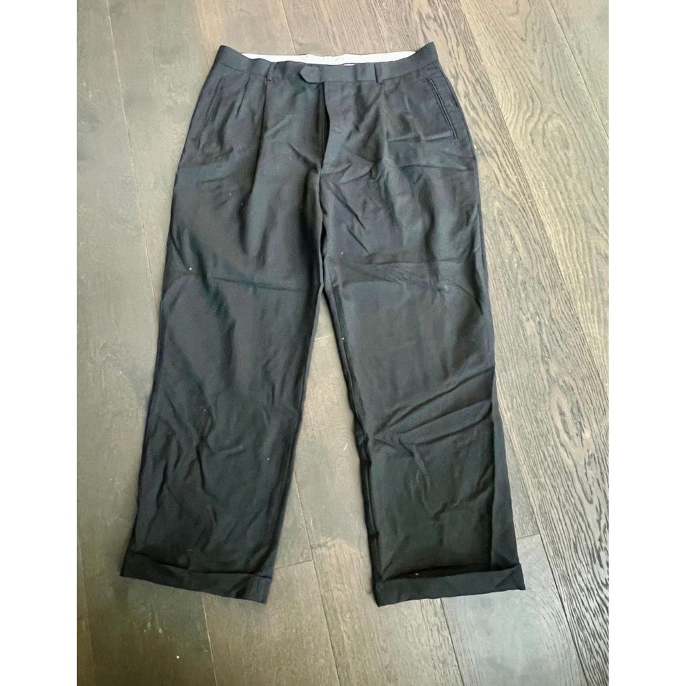 Louis Raphael Pleated Dress Pants Size 38 Black Pure Wool